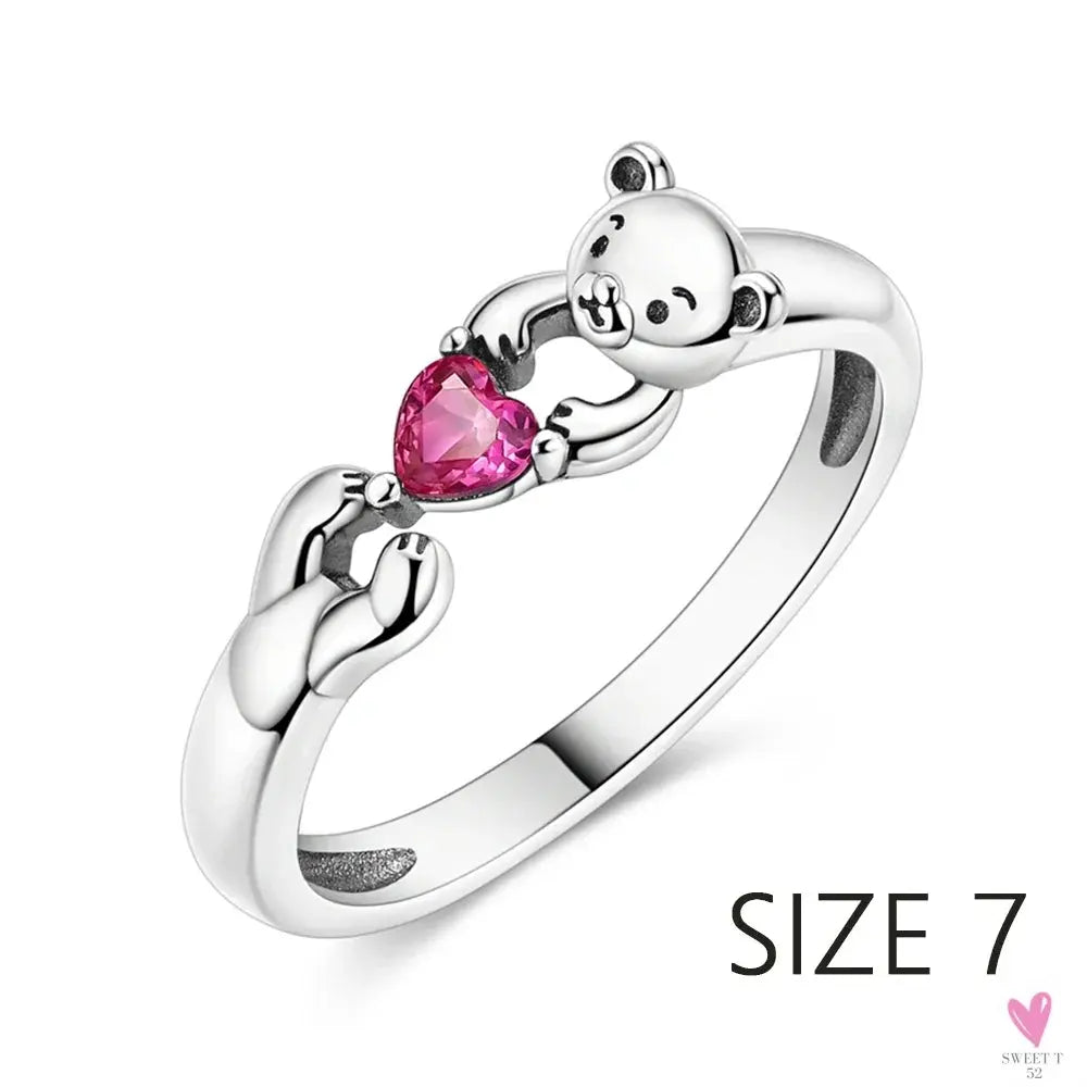S925 Sterling Silver Valentine's Day Red Series, Red Heart Charm, Bow, Ring, Heart Necklace, Bracelet - DIY for Women SWEET T 52