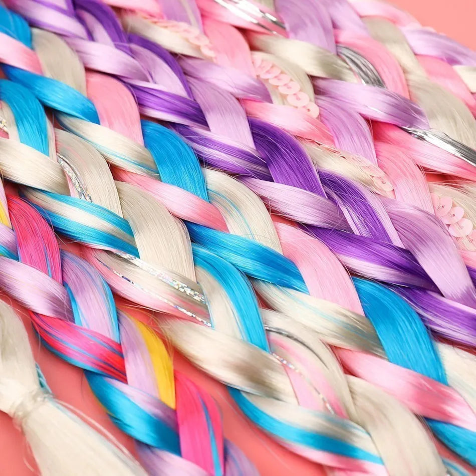 Girls Unicorn Hair Bow Kids Rainbow Hair Tie Princess Accessories Toddler Snowflake Elastics Baby Accessories No Damage Braid