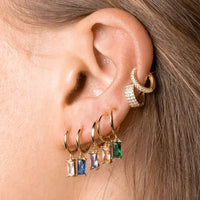 Gold Color Cute Water Drop Earrings For Women & Girls - Zircon Piercing Huggies/Hoop Dangle Earrings-earrings-SWEET T 52