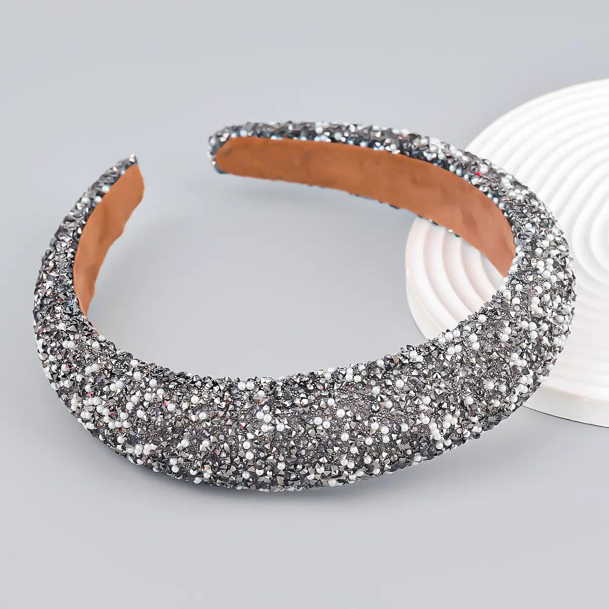 Glamorous Beaded Hairband, Bling Crystal Pearl Baroque Headband, Wide Cross Headband, Sparkly Gorgeous Women's Hair Accessories