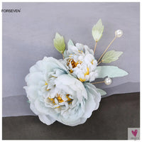 Silk Flower Hairpins/Side Clips, Chinese Style Hair Accessories for Women & Girls. Floral Hairclips, Hanfu Dress-hair accessories-SWEET T 52