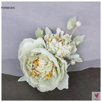 Silk Flower Hairpins/Side Clips, Chinese Style Hair Accessories for Women & Girls. Floral Hairclips, Hanfu Dress-hair accessories-SWEET T 52