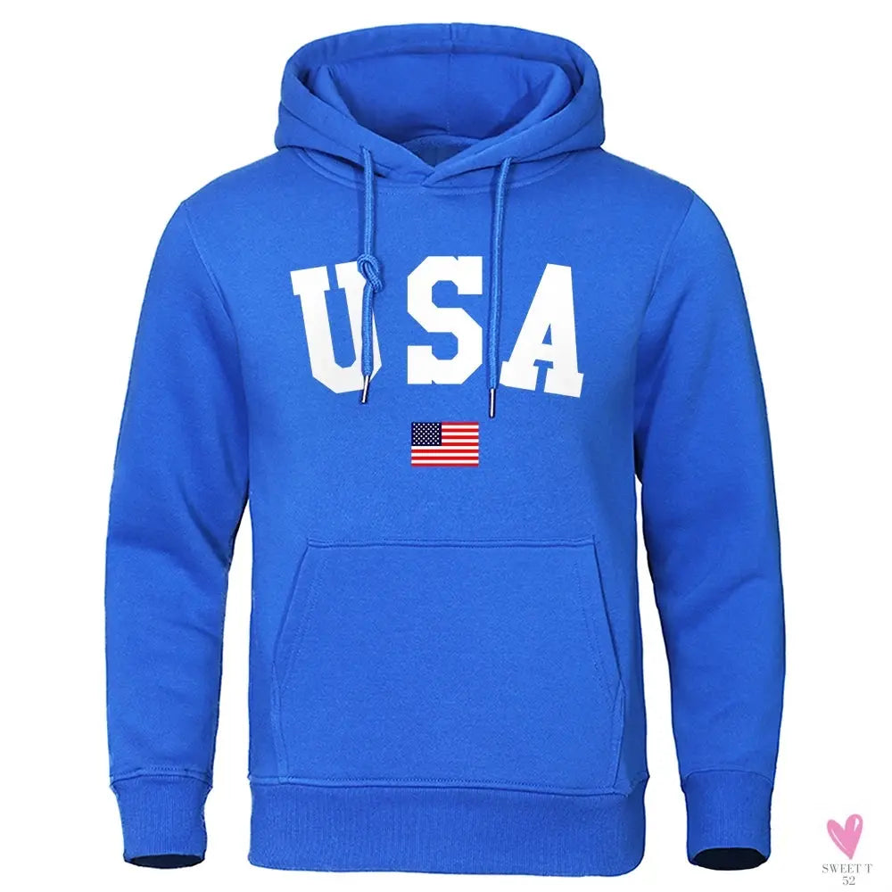 USA Hoodie/Sweatshirt for Men and Women, Anti-Wrinkle, Long Sleeves with Pockets, Pullovers-Shirts & tops-SWEET T 52