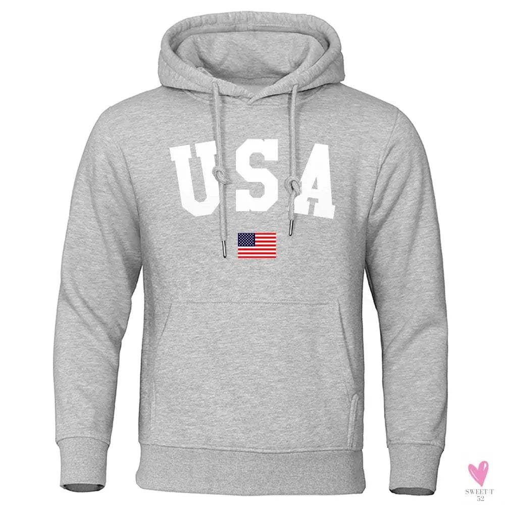 USA Hoodie/Sweatshirt for Men and Women, Anti-Wrinkle, Long Sleeves with Pockets, Pullovers-Shirts & tops-SWEET T 52