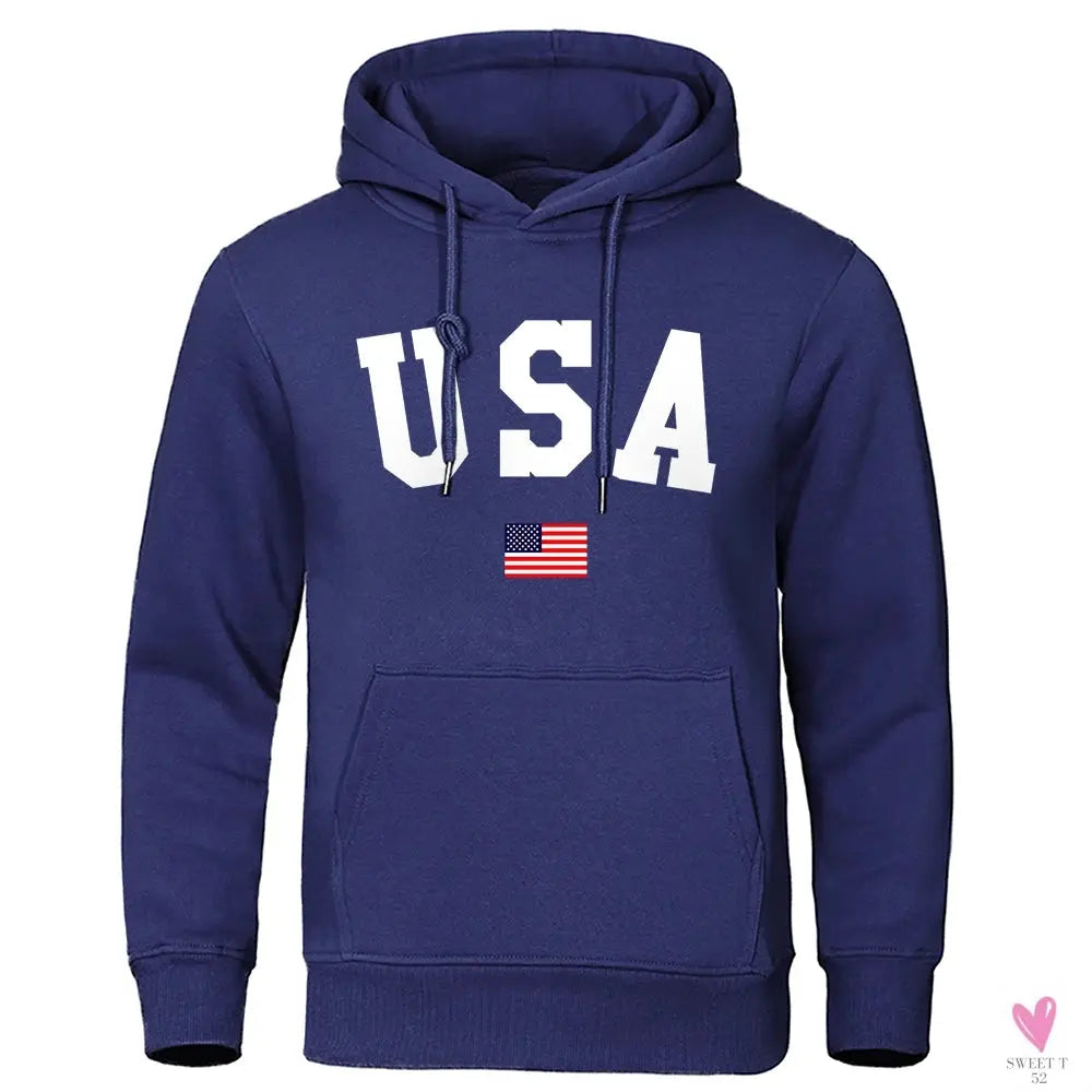 USA Hoodie/Sweatshirt for Men and Women, Anti-Wrinkle, Long Sleeves with Pockets, Pullovers-Shirts & tops-SWEET T 52