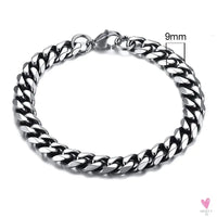5 - 11 mm Chunky Miami Club Chain Bracelet for Men, Stainless Steel Cuban Link Chain Wristband, Classic Punk Heavy Metal Jewelry