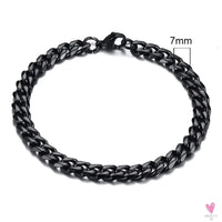 5 - 11 mm Chunky Miami Club Chain Bracelet for Men, Stainless Steel Cuban Link Chain Wristband, Classic Punk Heavy Metal Jewelry