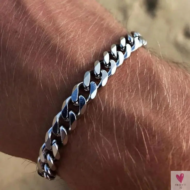 5 - 11 mm Chunky Miami Club Chain Bracelet for Men, Stainless Steel Cuban Link Chain Wristband, Classic Punk Heavy Metal Jewelry