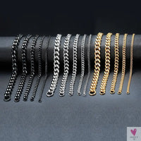 5 - 11 mm Chunky Miami Club Chain Bracelet for Men, Stainless Steel Cuban Link Chain Wristband, Classic Punk Heavy Metal Jewelry