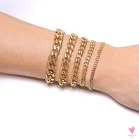 5 - 11 mm Chunky Miami Club Chain Bracelet for Men, Stainless Steel Cuban Link Chain Wristband, Classic Punk Heavy Metal Jewelry