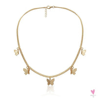 Butterfly Choker Necklace for Women and Girls With Short Chain in Gold and Silver.