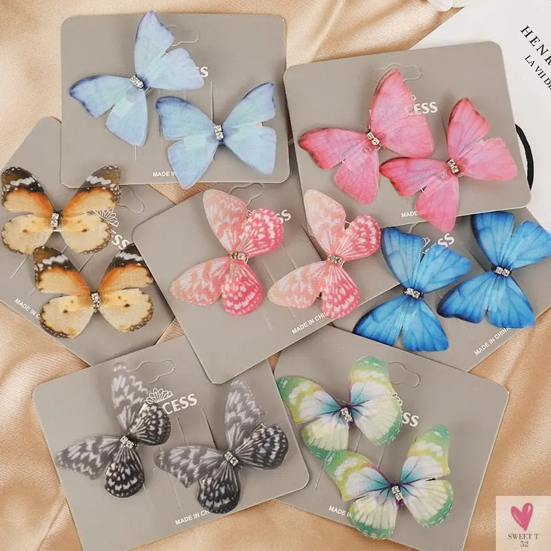 Colorful Butterfly Hair Pins for Women and Girls - 2 Piece Sets