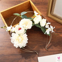 Colorful Flower Headband, Fabric Princess Headdress for Women and Girls