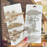 Crystal/Flower/Star/Pearl Hair Pins for Women and Girls With Diamond Duckbill Clip