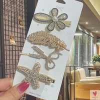 Crystal/Flower/Star/Pearl Hair Pins for Women and Girls With Diamond Duckbill Clip