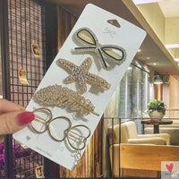 Crystal/Flower/Star/Pearl Hair Pins for Women and Girls With Diamond Duckbill Clip