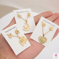 Gold Pendant Necklace and Earring Set for Women & Girls in Multiple Designs and Patterns