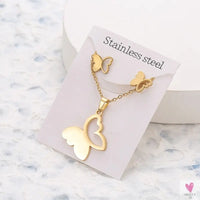 Gold Pendant Necklace and Earring Set for Women & Girls in Multiple Designs and Patterns