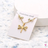 Gold Pendant Necklace and Earring Set for Women & Girls in Multiple Designs and Patterns