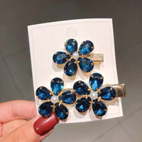 2 Piece/Set Luxury Crystal Flower Hairpins for Natural or Straight Hair for Women and Girls