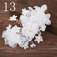 White Flower Combs for Women and Girls - Elegant Fashionable Hair Combs in Lace