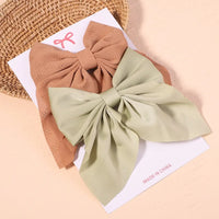 Cute Multi-Patterned and Solid Color Hair Bows/Clips for Girls in a 2 Piece Set