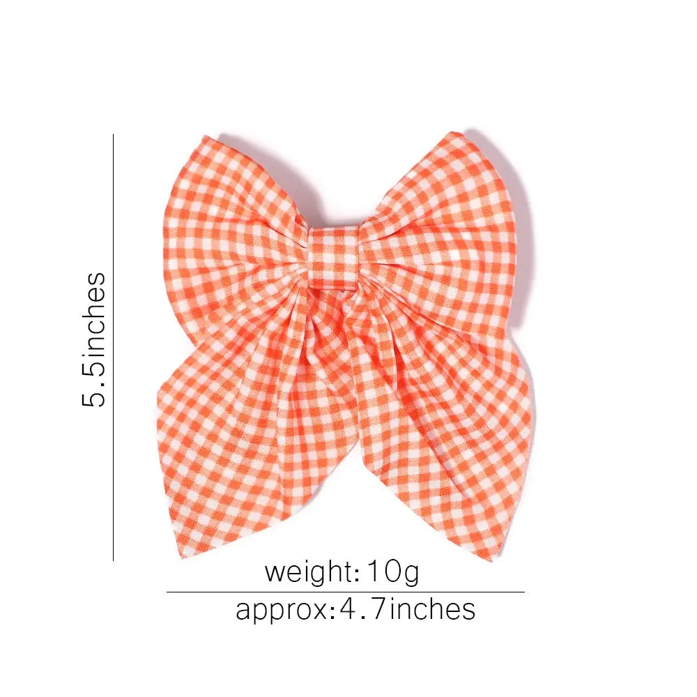 Cute Multi-Patterned and Solid Color Hair Bows/Clips for Girls in a 2 Piece Set