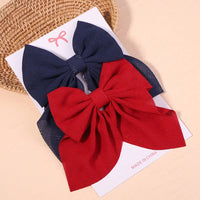 Cute Multi-Patterned and Solid Color Hair Bows/Clips for Girls in a 2 Piece Set
