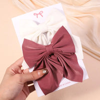 Cute Multi-Patterned and Solid Color Hair Bows/Clips for Girls in a 2 Piece Set