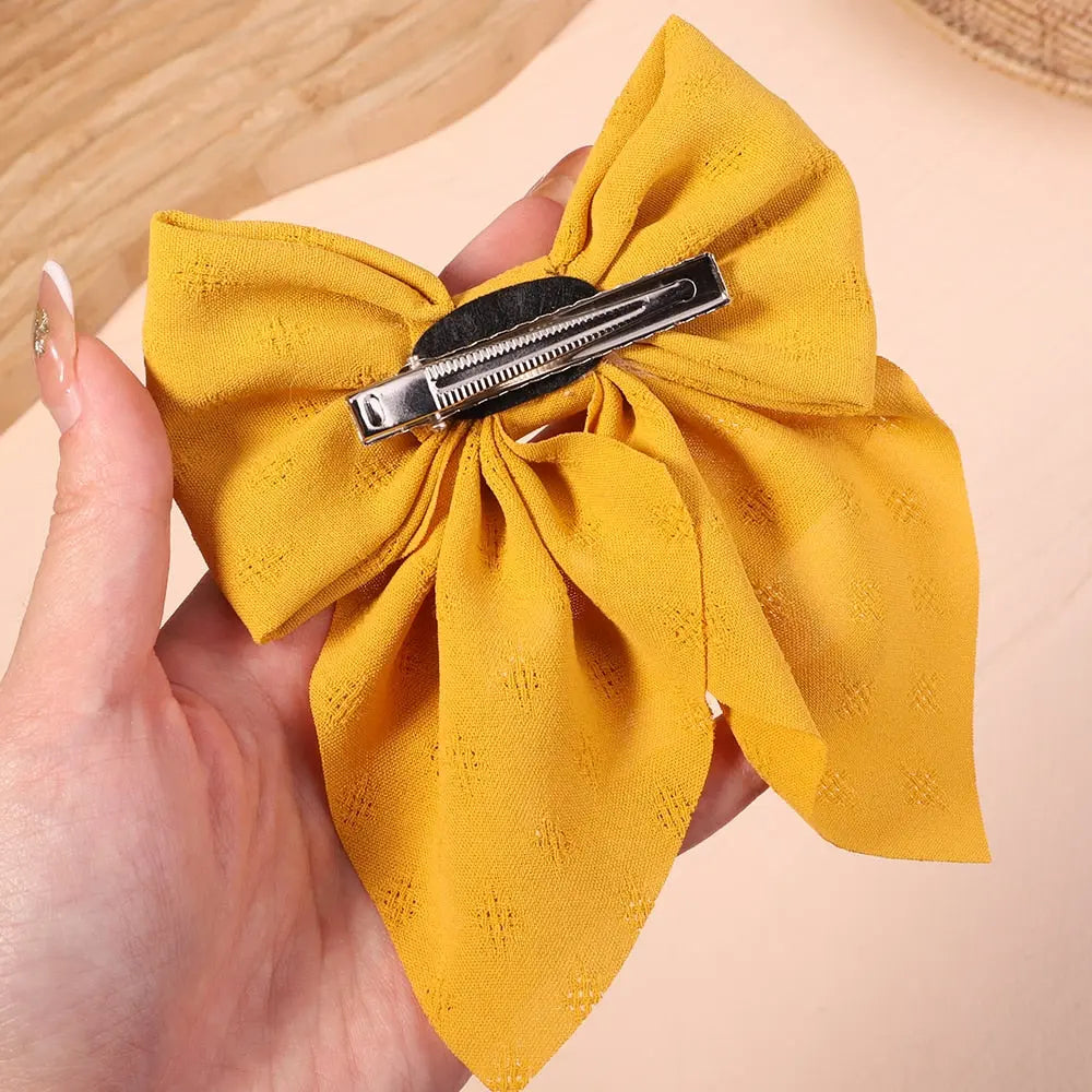 Cute Multi-Patterned and Solid Color Hair Bows/Clips for Girls in a 2 Piece Set