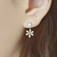 Simulated Pearl/Crystal Stud Earrings In Intricate Patterns for Women and Girls