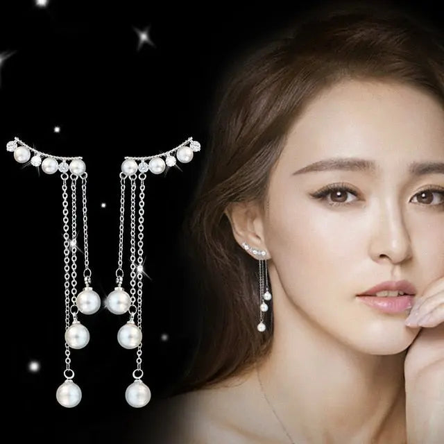 Simulated Pearl/Crystal Stud Earrings In Intricate Patterns for Women and Girls