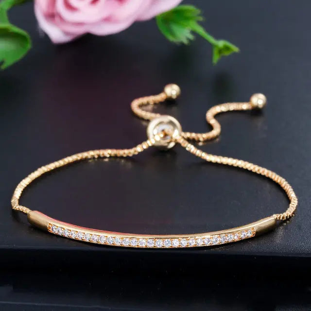 Adjustable Bracelet/Bangle for Women and Girls. Captivating Brilliant Rose Gold Jewelry.
