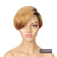 Wigs - Short Hand Woven & Machine Made Human Hair Wigs for Women, Lace Cap