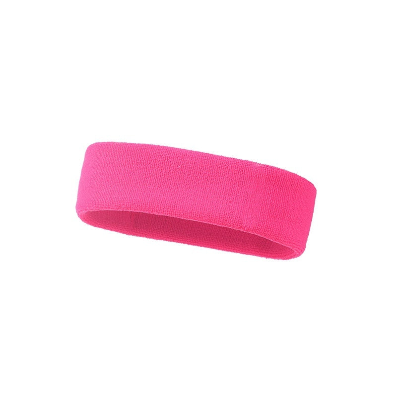 Wide Sports Anti-Sweat Headband with Elastic, Solid Colors