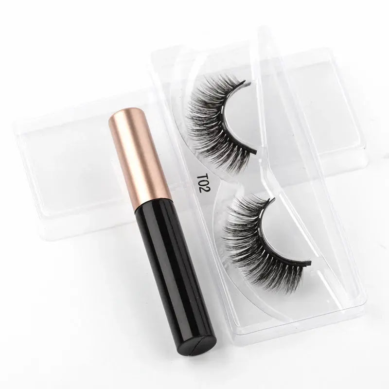 1/3/4Pairs Magnetic Eyelashes/False Lashes - Repeated Use Eyelashes. Waterproof Liquid Eyeliner With Tweezer Sets-false eyelash accessories-SWEET T 52