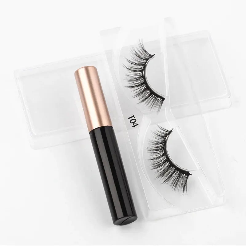 1/3/4Pairs Magnetic Eyelashes/False Lashes - Repeated Use Eyelashes. Waterproof Liquid Eyeliner With Tweezer Sets-false eyelash accessories-SWEET T 52