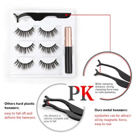 1/3/4Pairs Magnetic Eyelashes/False Lashes - Repeated Use Eyelashes. Waterproof Liquid Eyeliner With Tweezer Sets-false eyelash accessories-SWEET T 52
