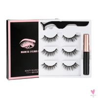 1/3/4Pairs Magnetic Eyelashes/False Lashes - Repeated Use Eyelashes. Waterproof Liquid Eyeliner With Tweezer Sets-false eyelash accessories-SWEET T 52