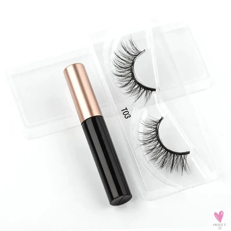 1/3/4Pairs Magnetic Eyelashes/False Lashes - Repeated Use Eyelashes. Waterproof Liquid Eyeliner With Tweezer Sets-false eyelash accessories-SWEET T 52