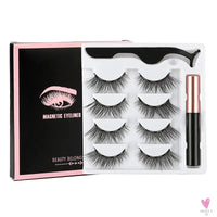 1/3/4Pairs Magnetic Eyelashes/False Lashes - Repeated Use Eyelashes. Waterproof Liquid Eyeliner With Tweezer Sets-false eyelash accessories-SWEET T 52