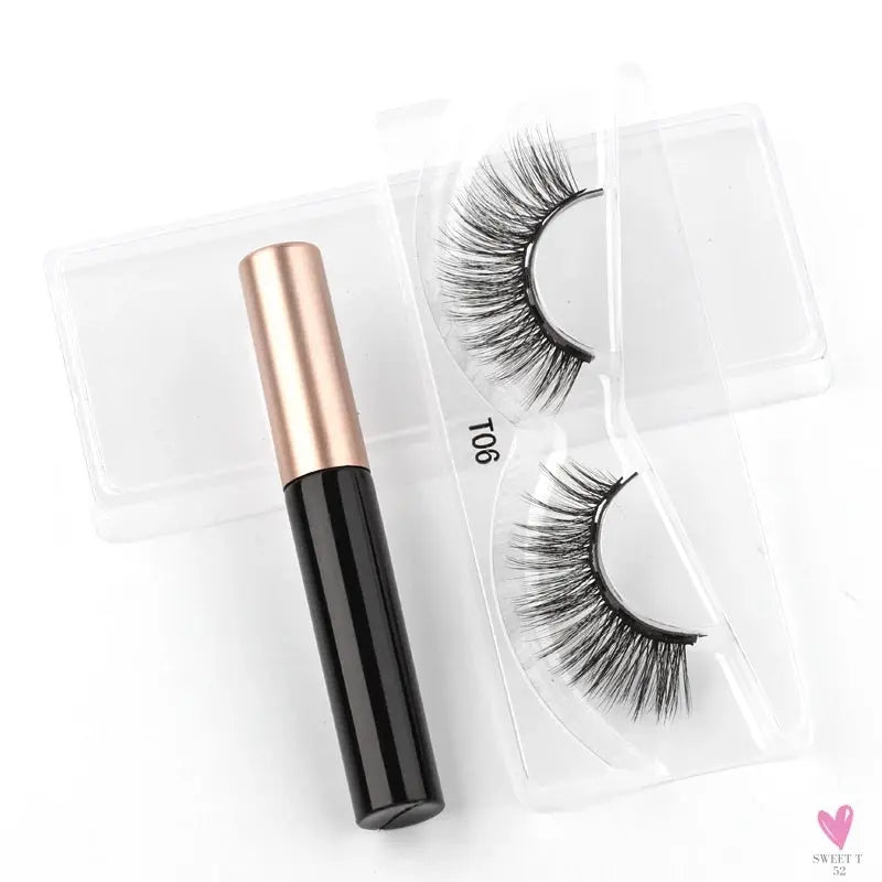 1/3/4Pairs Magnetic Eyelashes/False Lashes - Repeated Use Eyelashes. Waterproof Liquid Eyeliner With Tweezer Sets-false eyelash accessories-SWEET T 52