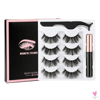1/3/4Pairs Magnetic Eyelashes/False Lashes - Repeated Use Eyelashes. Waterproof Liquid Eyeliner With Tweezer Sets-false eyelash accessories-SWEET T 52