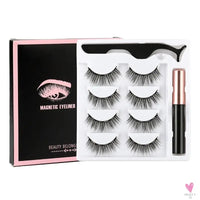 1/3/4Pairs Magnetic Eyelashes/False Lashes - Repeated Use Eyelashes. Waterproof Liquid Eyeliner With Tweezer Sets-false eyelash accessories-SWEET T 52
