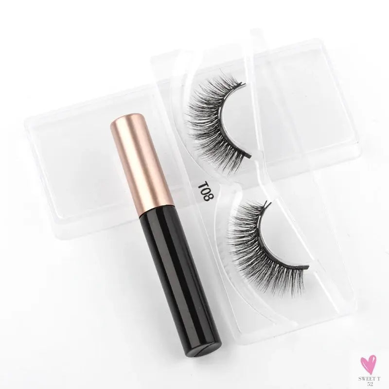 1/3/4Pairs Magnetic Eyelashes/False Lashes - Repeated Use Eyelashes. Waterproof Liquid Eyeliner With Tweezer Sets-false eyelash accessories-SWEET T 52