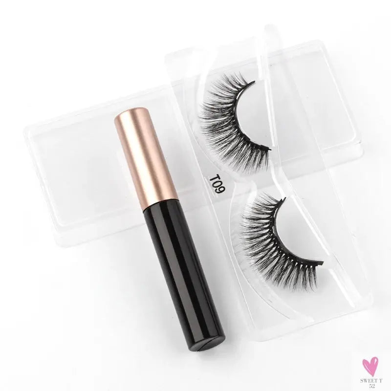 1/3/4Pairs Magnetic Eyelashes/False Lashes - Repeated Use Eyelashes. Waterproof Liquid Eyeliner With Tweezer Sets-false eyelash accessories-SWEET T 52