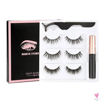 1/3/4Pairs Magnetic Eyelashes/False Lashes - Repeated Use Eyelashes. Waterproof Liquid Eyeliner With Tweezer Sets-false eyelash accessories-SWEET T 52