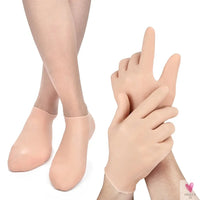 1 Pair Elastic Foot Care Socks/Moisturizing Gloves - Foot Hand Spa, Skin Protection, Anti Cracking/Dryness, Unisex-Foot Care-SWEET T 52