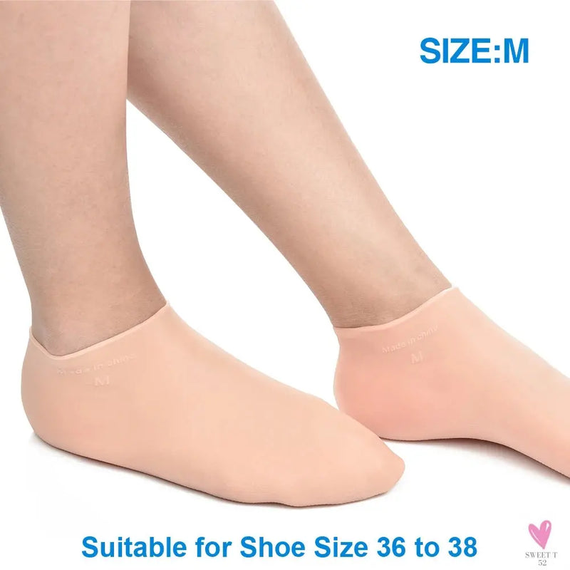 1 Pair Elastic Foot Care Socks/Moisturizing Gloves - Foot Hand Spa, Skin Protection, Anti Cracking/Dryness, Unisex-Foot Care-SWEET T 52