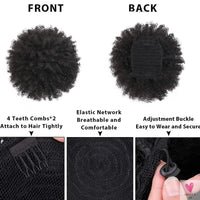 10 Inch Synthetic Big Kinky Curly Puff Drawstring Ponytail Extensions for Women. 4b/4c Kinky Curly Hair Sweet T 52